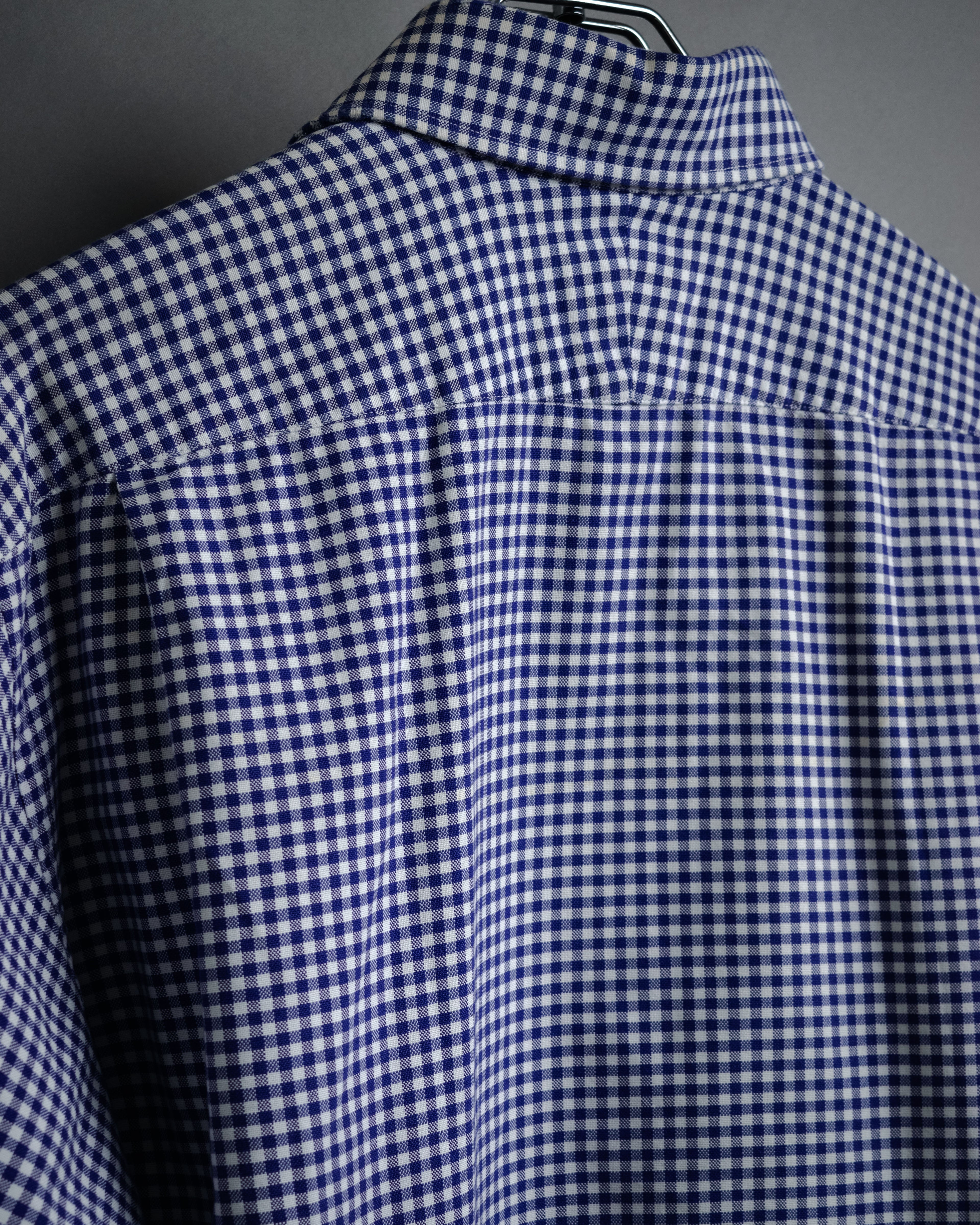 “HERMÈS” 90’s-00’s Gingham cuff shirt