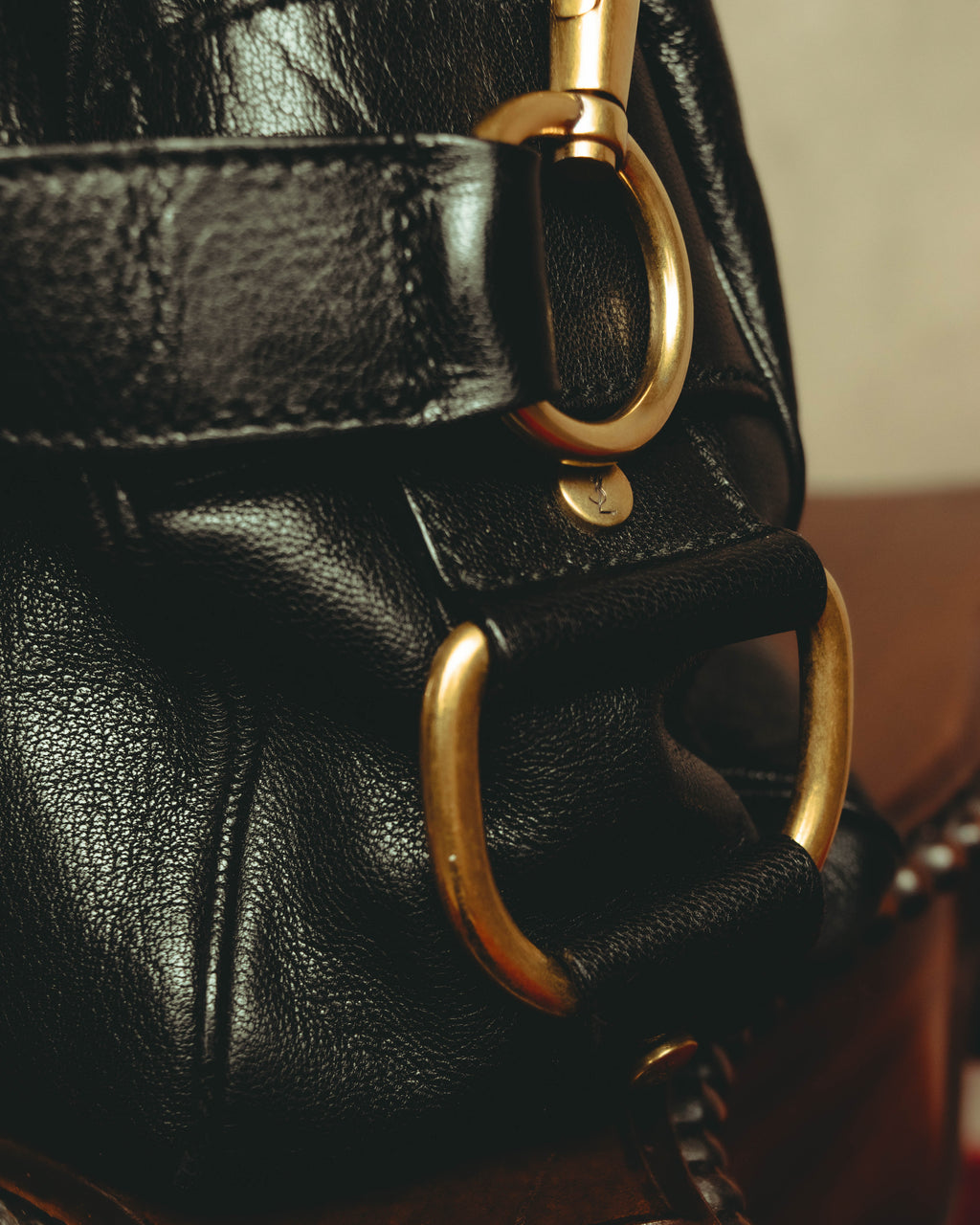 "–SPECIAL– Yves Saint Laurent" 00's-10's Soft leather 2-way handbag