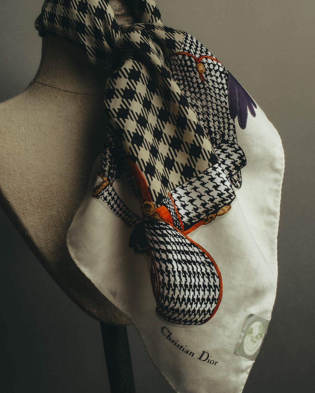 "Christian Dior" 80's Classic printed scarf