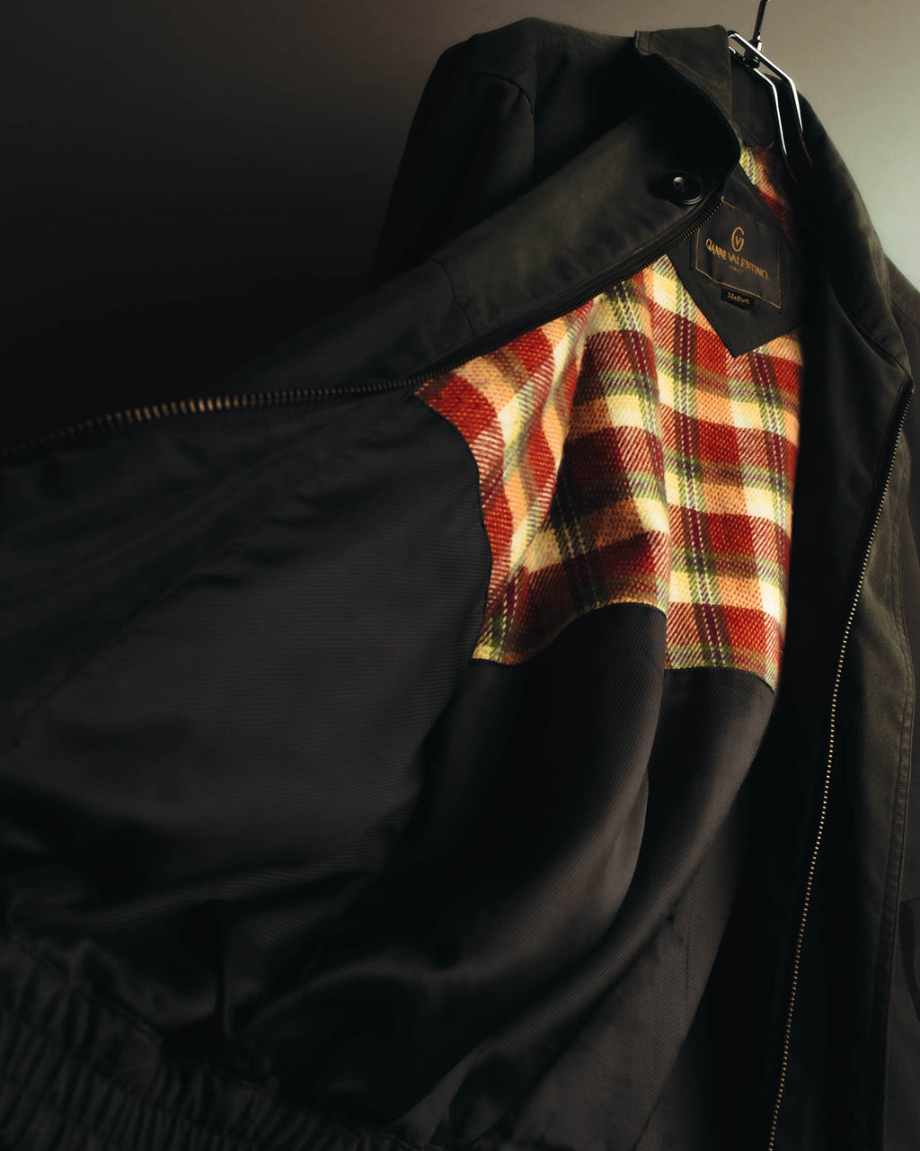 "GIANNI VALENTINO" 90's-00's Check lined zip-up blouson