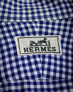 “HERMÈS” 90’s-00’s Gingham cuff shirt