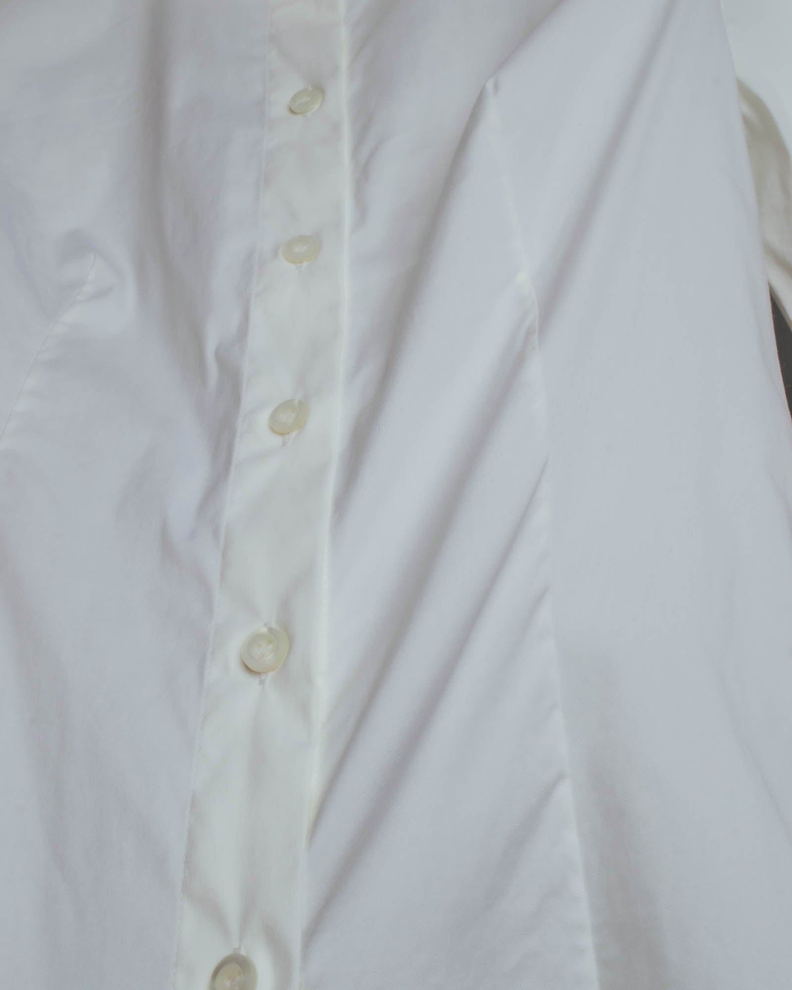 "PRADA" 2010's Tailored white cotton darted shirt