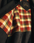 "GIANNI VALENTINO" 90's-00's Check lined zip-up blouson