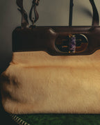 "BVLGARI" 10's Sculptural hair on two way handbag