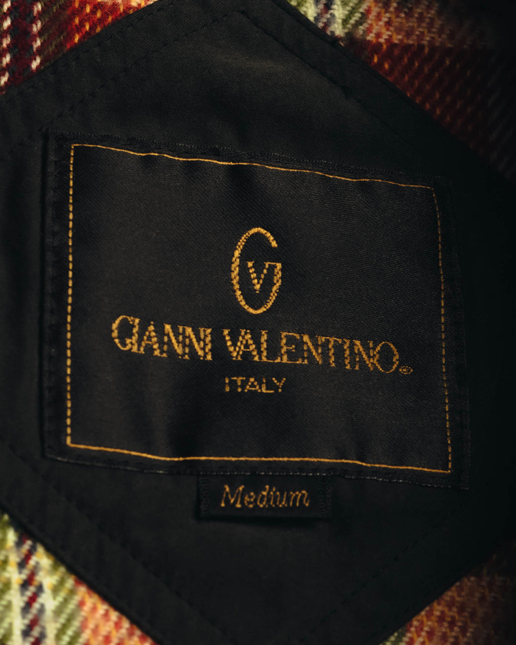 "GIANNI VALENTINO" 90's-00's Check lined zip-up blouson