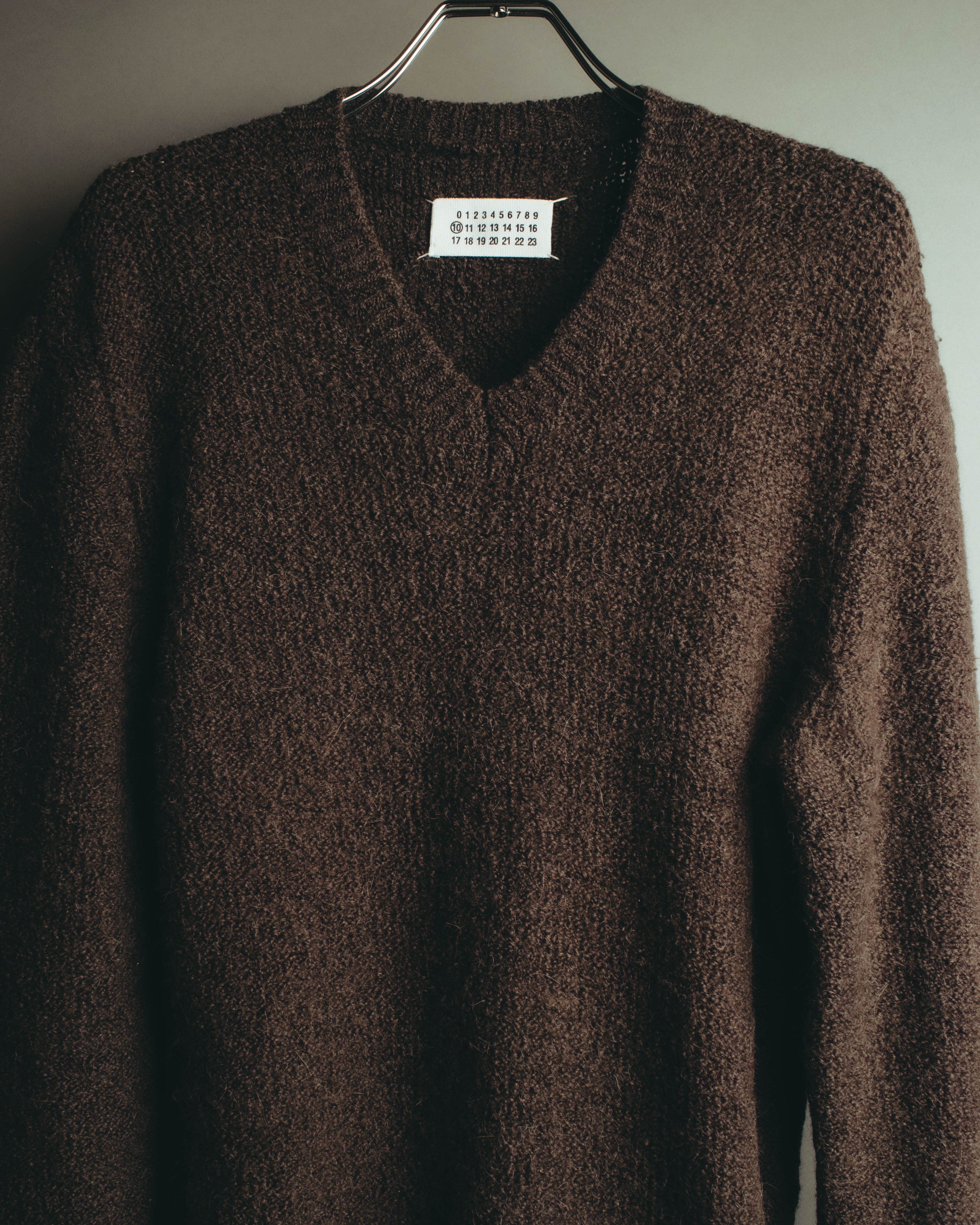 "Maison Martin Margiela" 00's Brushed alpaca wool v neck sweater
