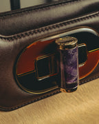 "BVLGARI" 10's Sculptural hair on two way handbag