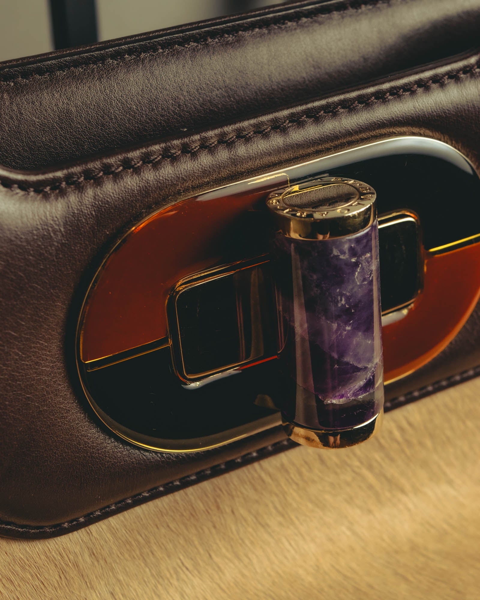 "BVLGARI" 10's Sculptural hair on two way handbag