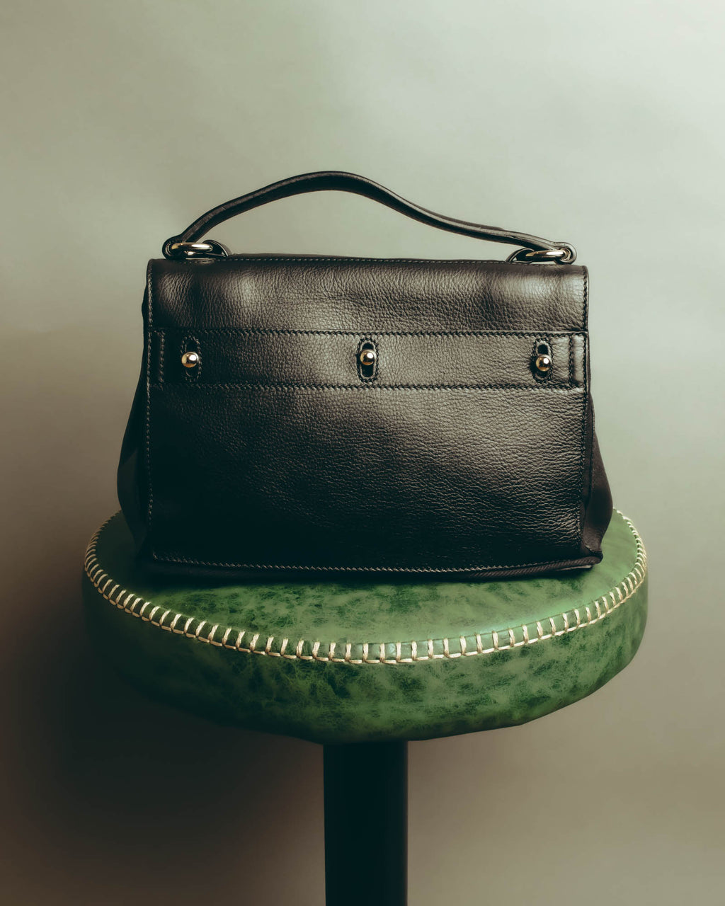 "Yves Saint Laurent" 00's-10's Structured pebbled leather top handle bag