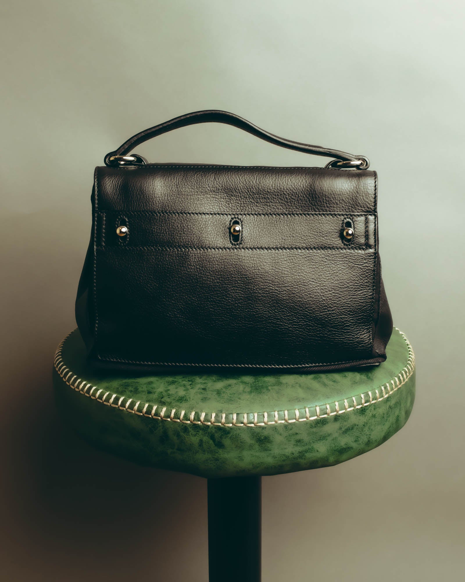 "Yves Saint Laurent" 00's-10's Structured pebbled leather top handle bag