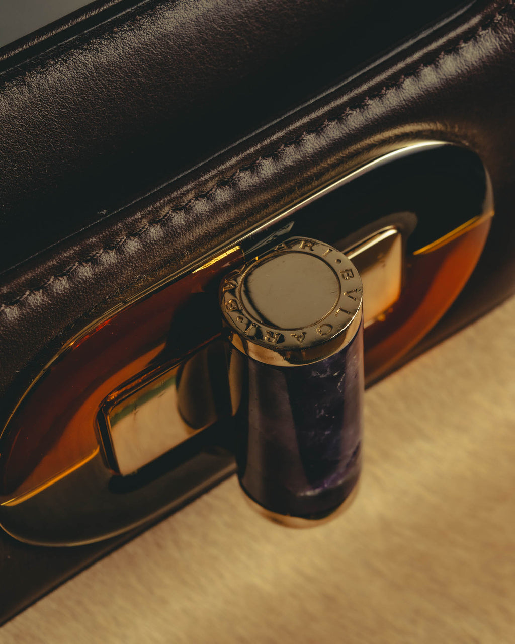"BVLGARI" 10's Sculptural hair on two way handbag