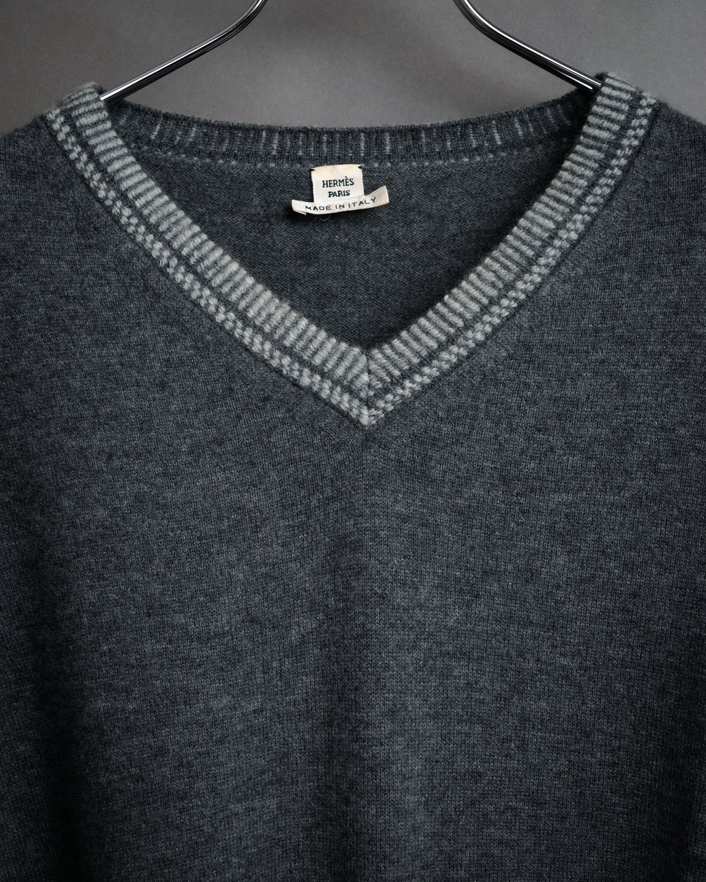 “HERMÈS” 2000’s-early 2010’s signature H v-neck knit
