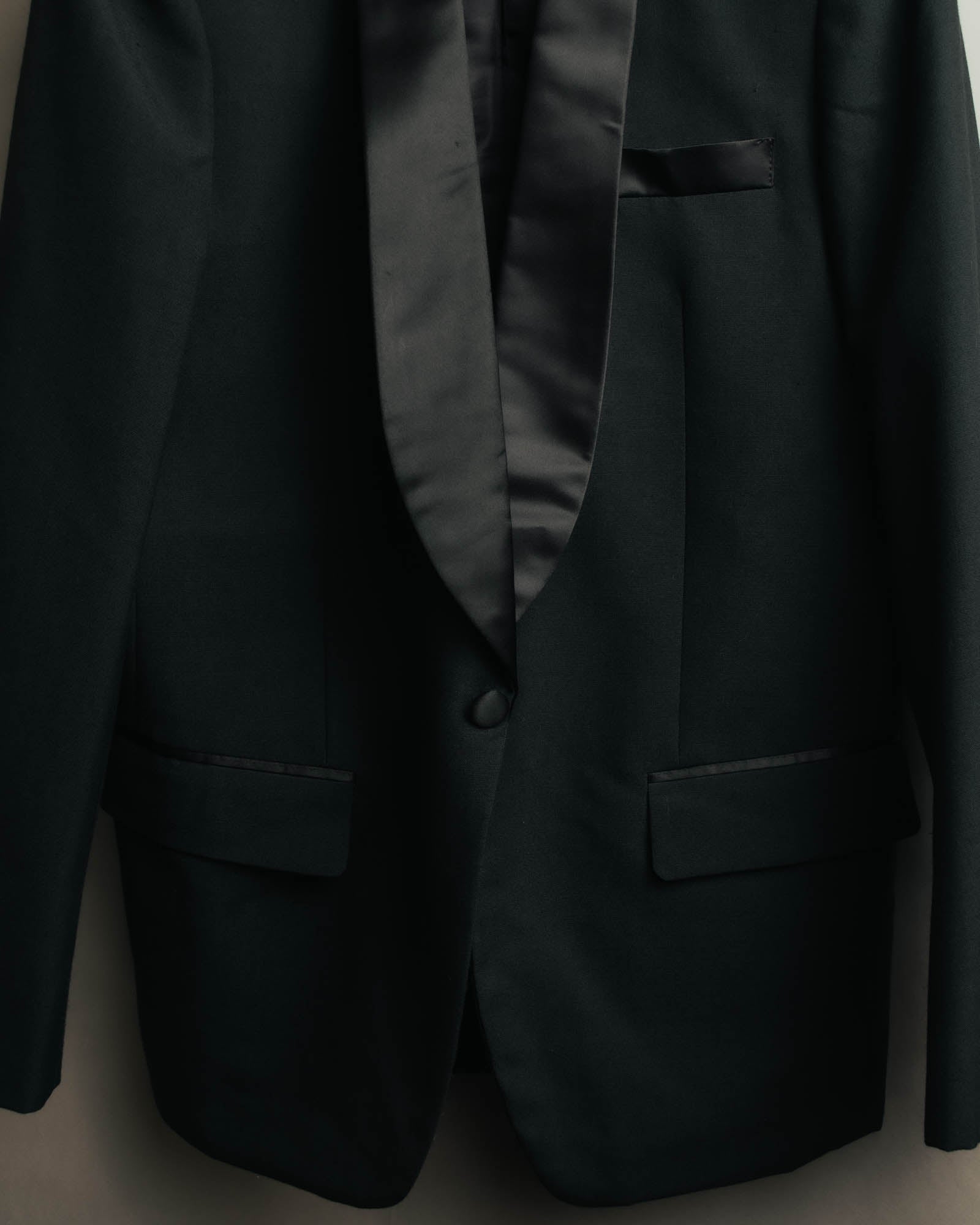 "Dior" 80's-90's Tailored shawl collar tuxedo jacket