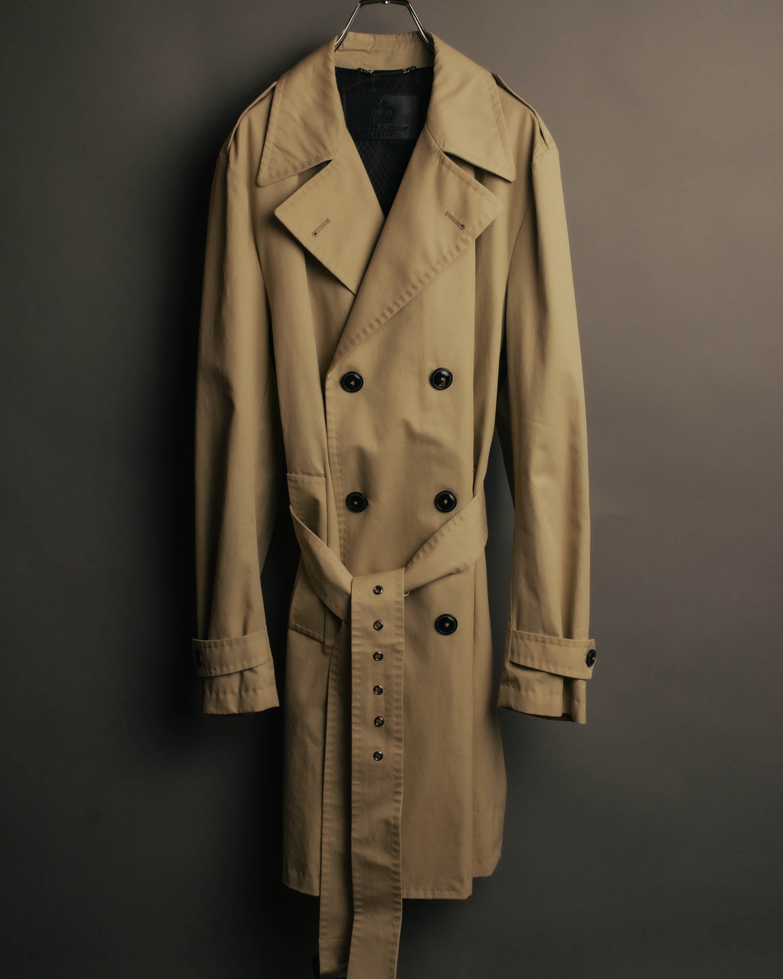 “DOLCE&GABBANA” 2000’s Crown patch belted trench coat