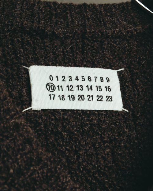 "Maison Martin Margiela" 00's Brushed alpaca wool v neck sweater