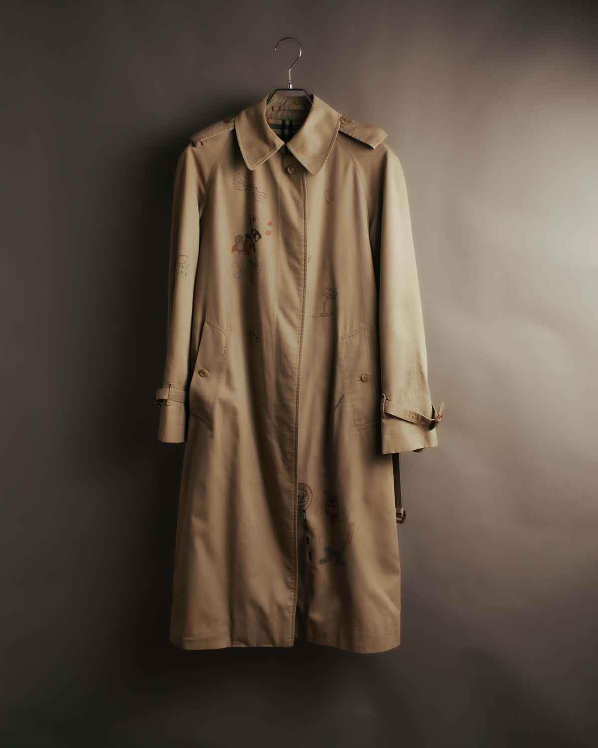 -SPECIAL- "Burberrys" 80's-90's Hand painted trench coat