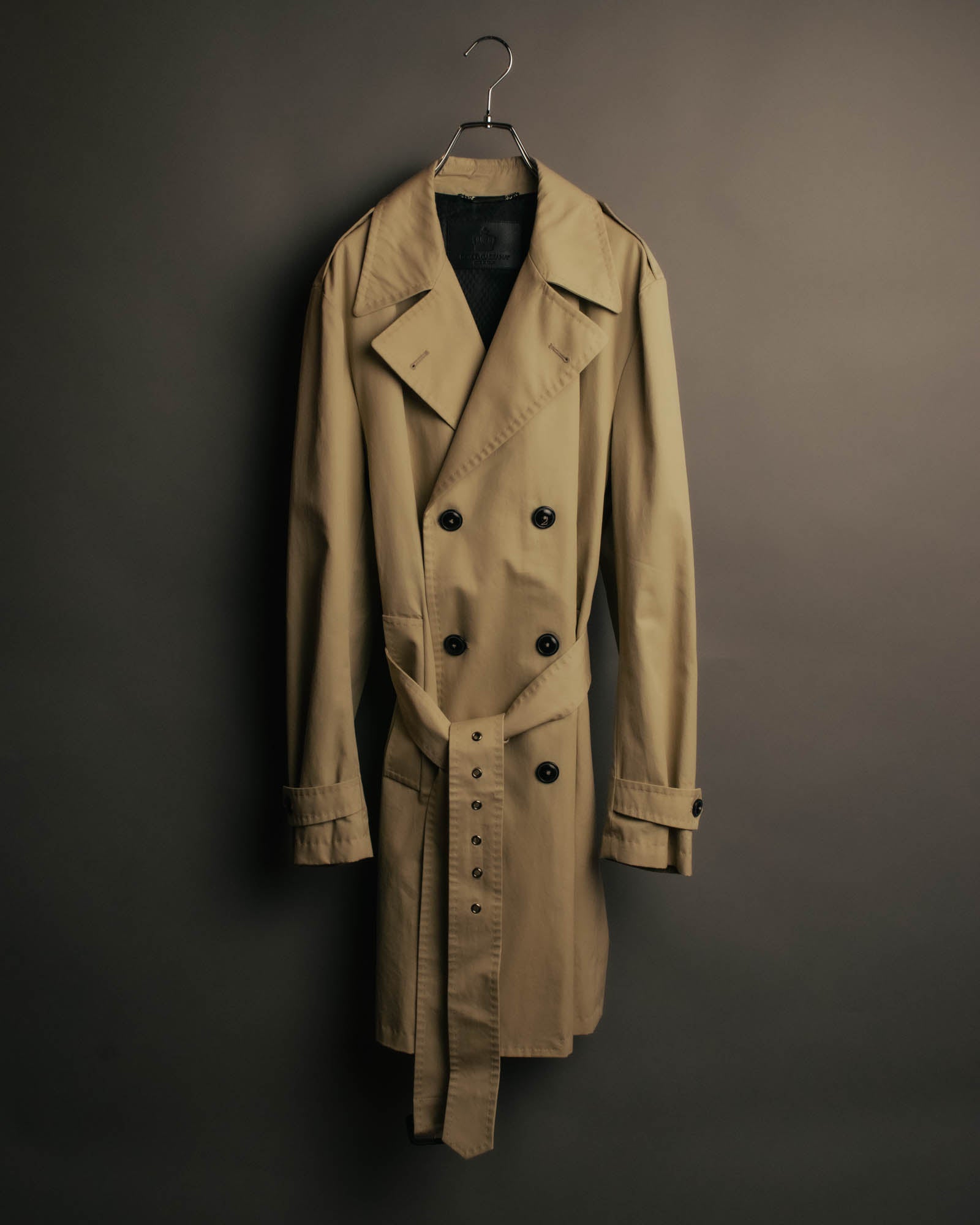 “DOLCE&GABBANA” 2000’s Crown patch belted trench coat