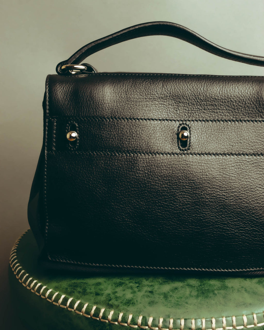 "Yves Saint Laurent" 00's-10's Structured pebbled leather top handle bag