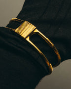 "VERSACE" 2010's-20's Gold tone safety pin cuff bracelet