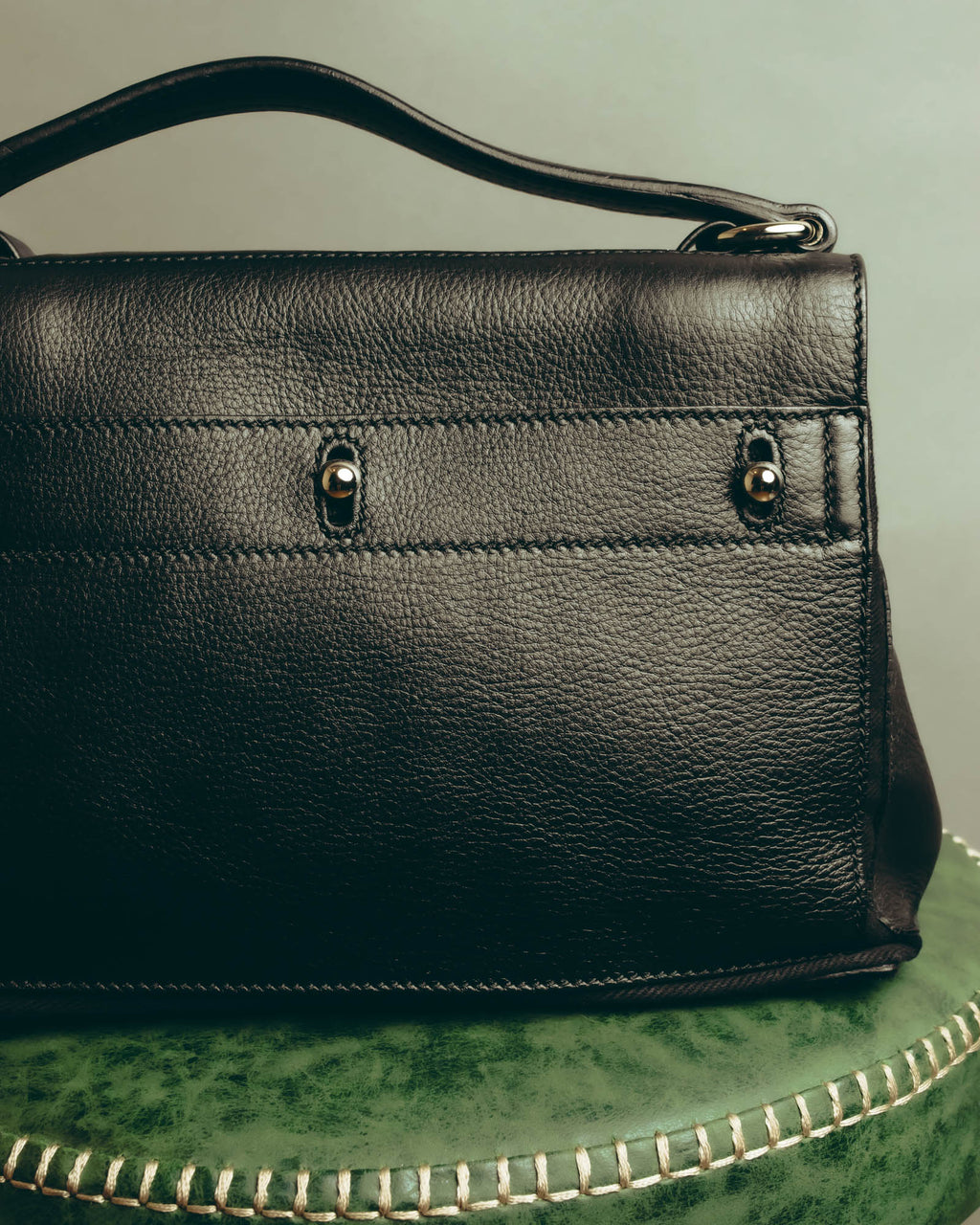 "Yves Saint Laurent" 00's-10's Structured pebbled leather top handle bag