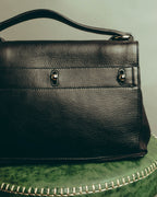 "Yves Saint Laurent" 00's-10's Structured pebbled leather top handle bag