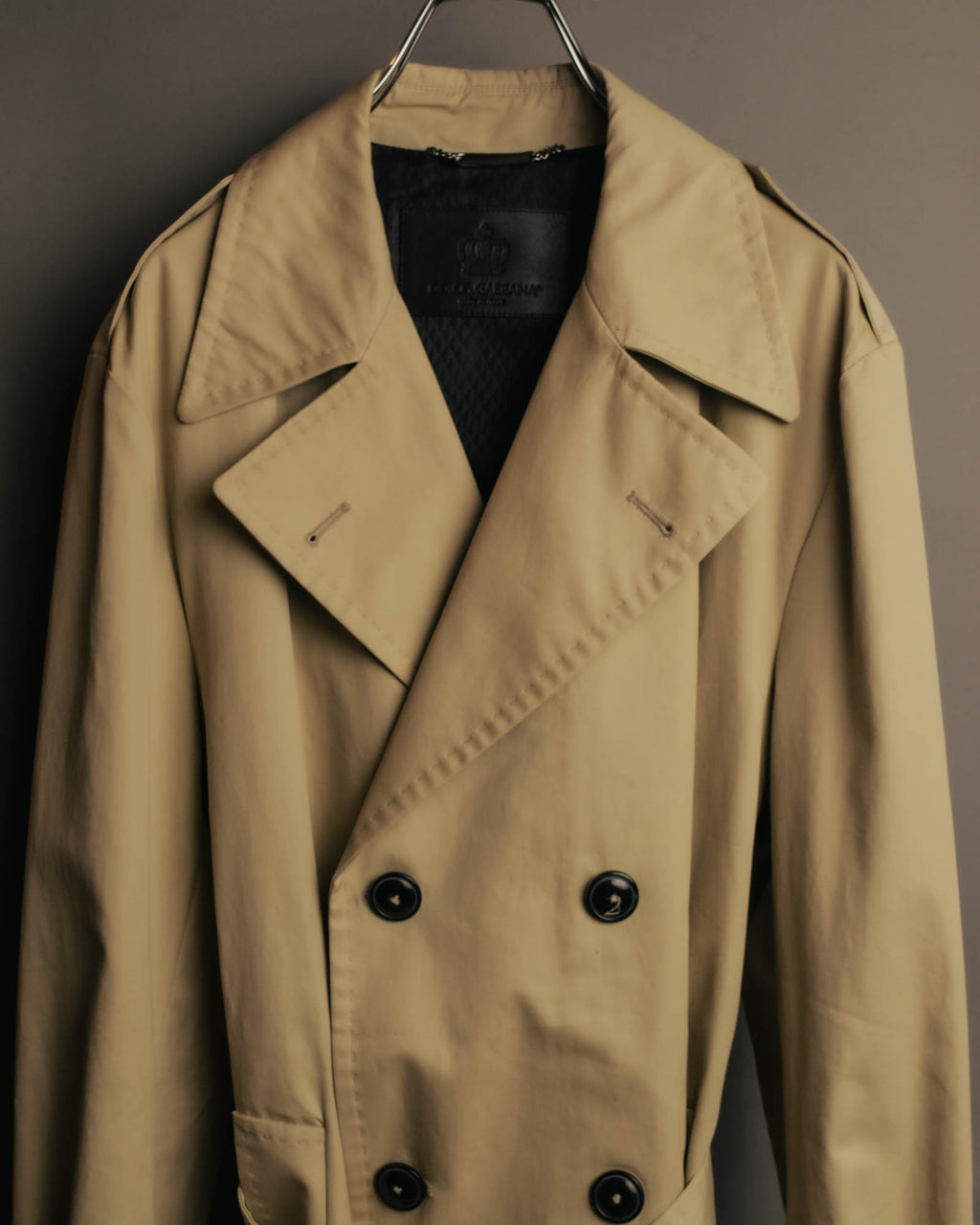 “DOLCE&GABBANA” 2000’s Crown patch belted trench coat