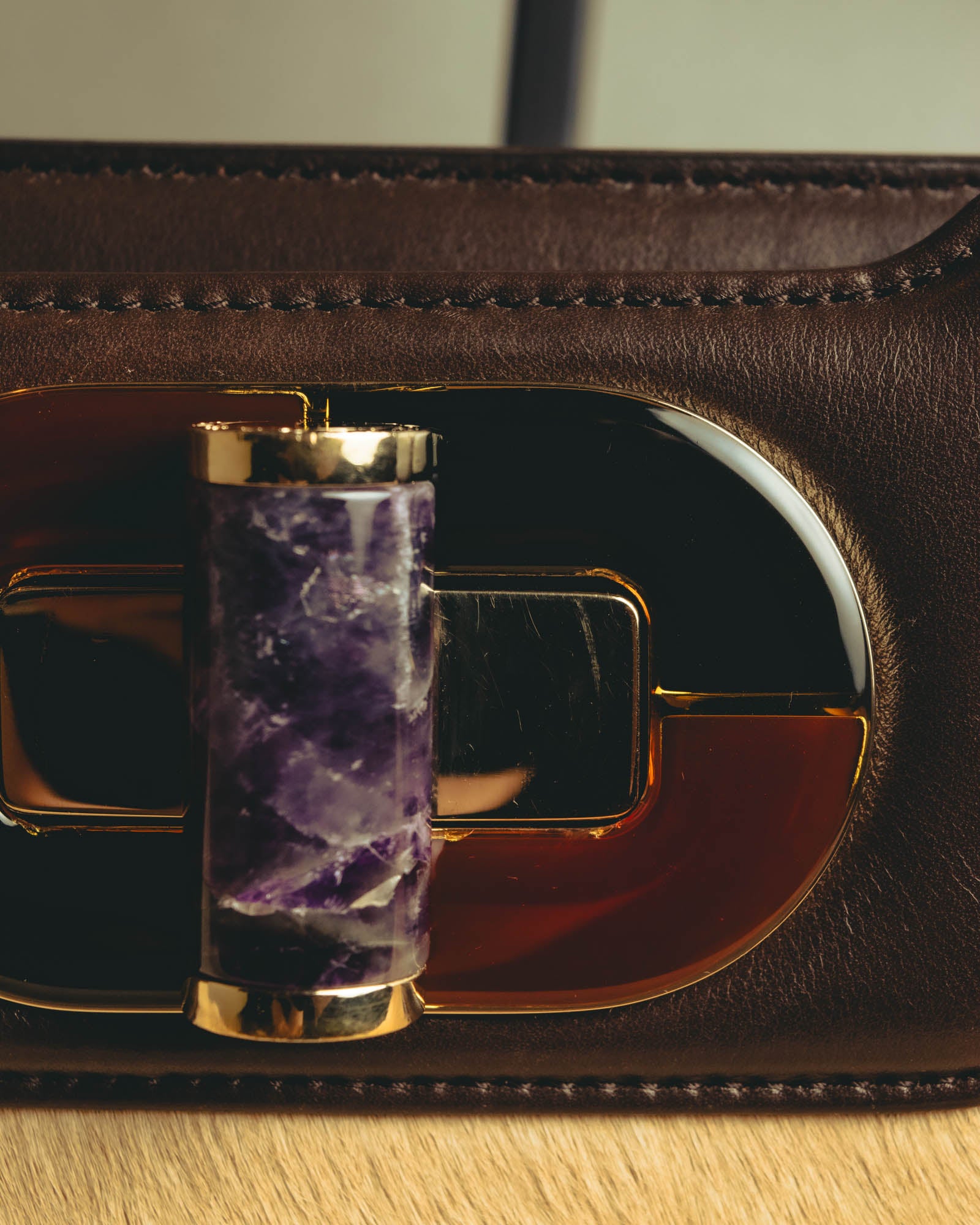 "BVLGARI" 10's Sculptural hair on two way handbag