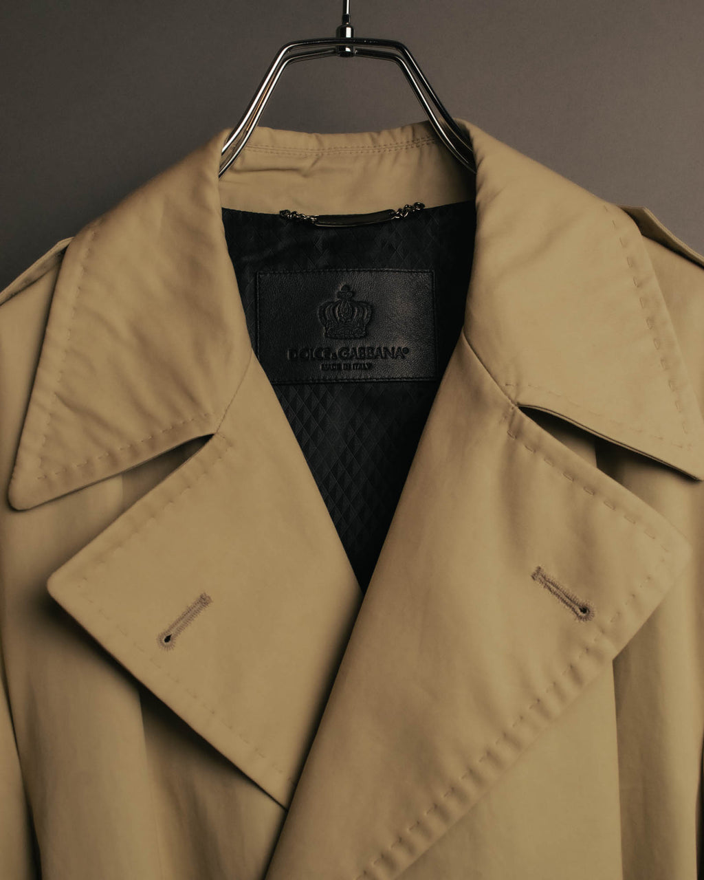 “DOLCE&GABBANA” 2000’s Crown patch belted trench coat