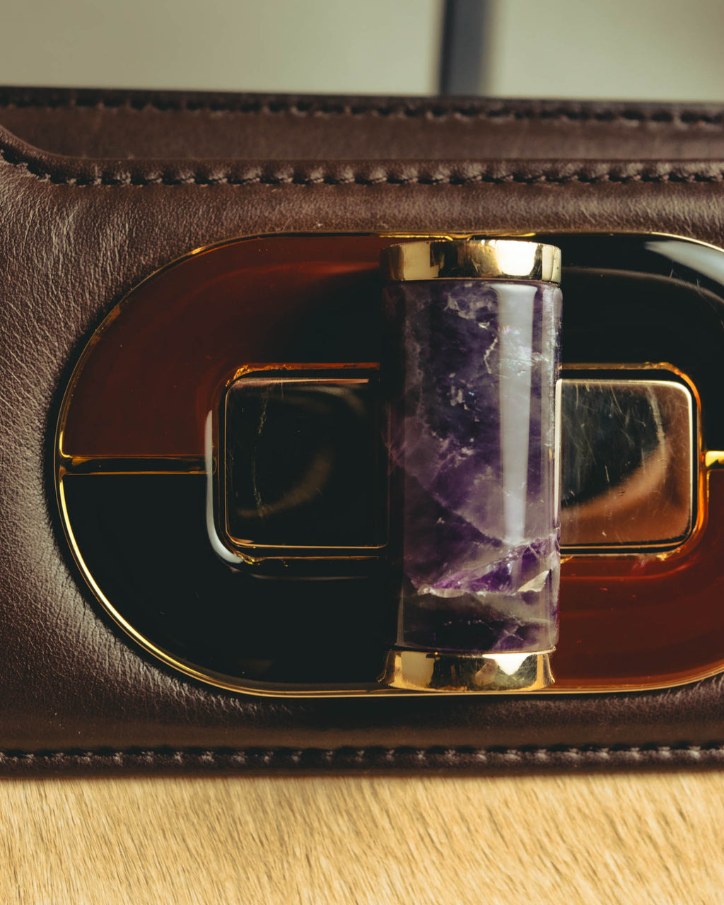 "BVLGARI" 10's Sculptural hair on two way handbag