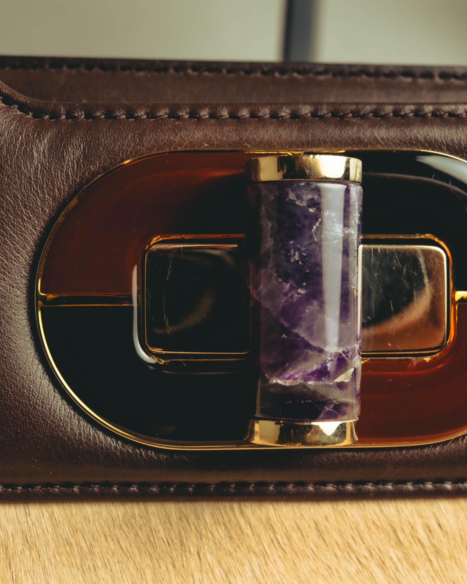 "BVLGARI" 10's Sculptural hair on two way handbag