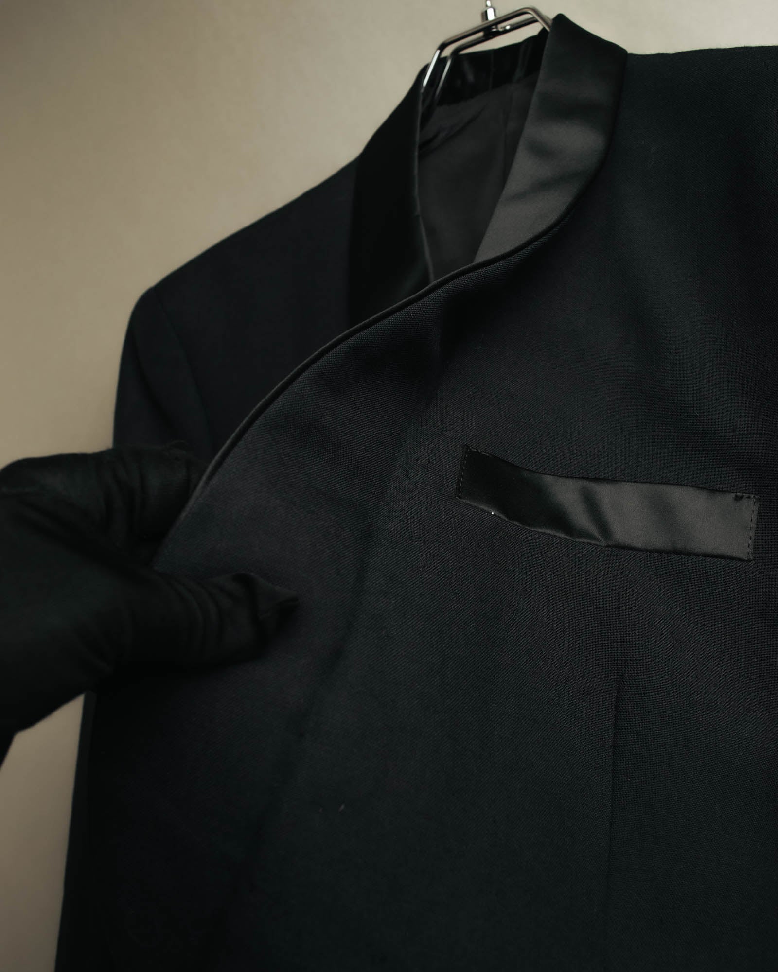 "Dior" 80's-90's Tailored shawl collar tuxedo jacket