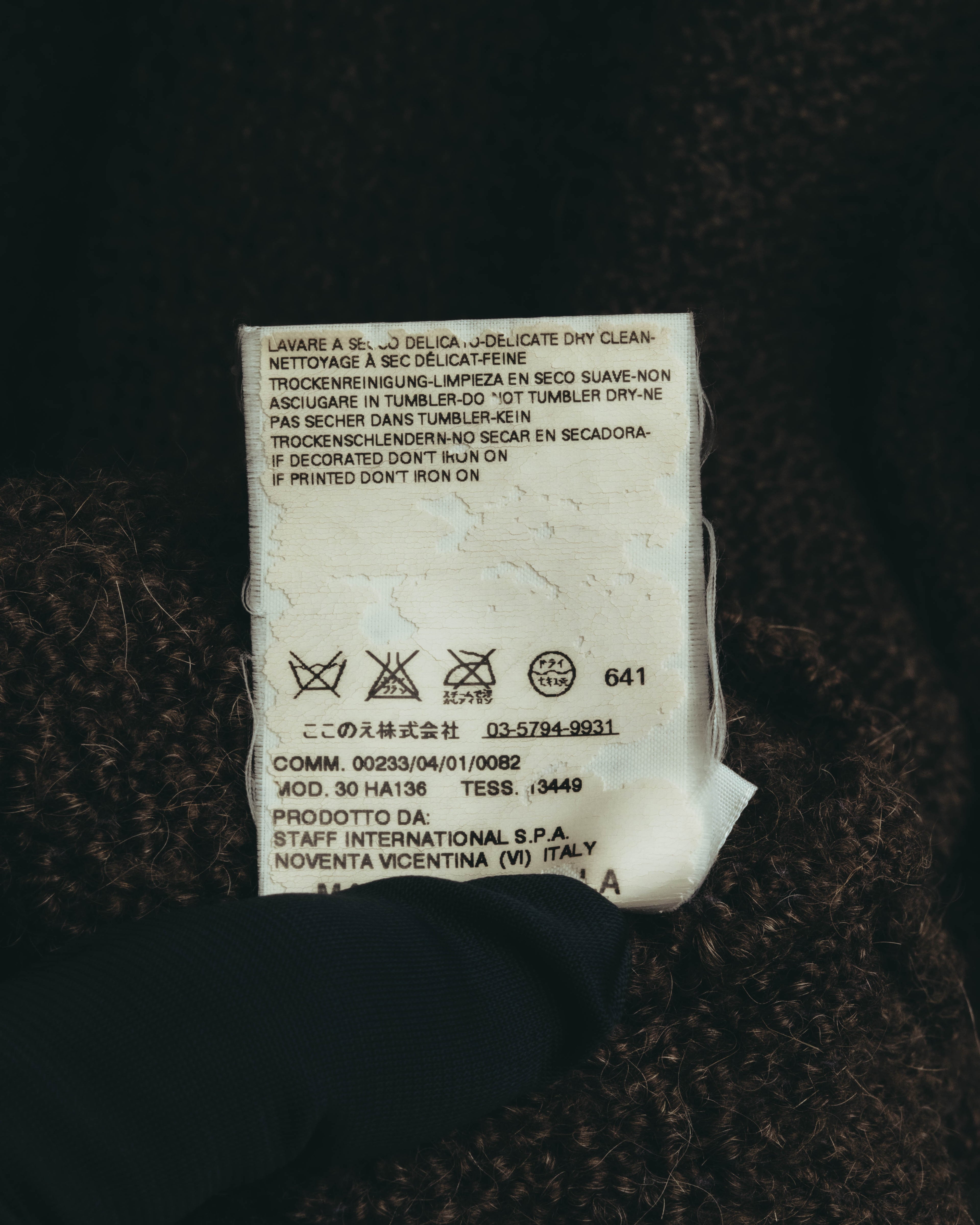 "Maison Martin Margiela" 00's Brushed alpaca wool v neck sweater