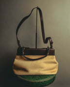 "BVLGARI" 10's Sculptural hair on two way handbag