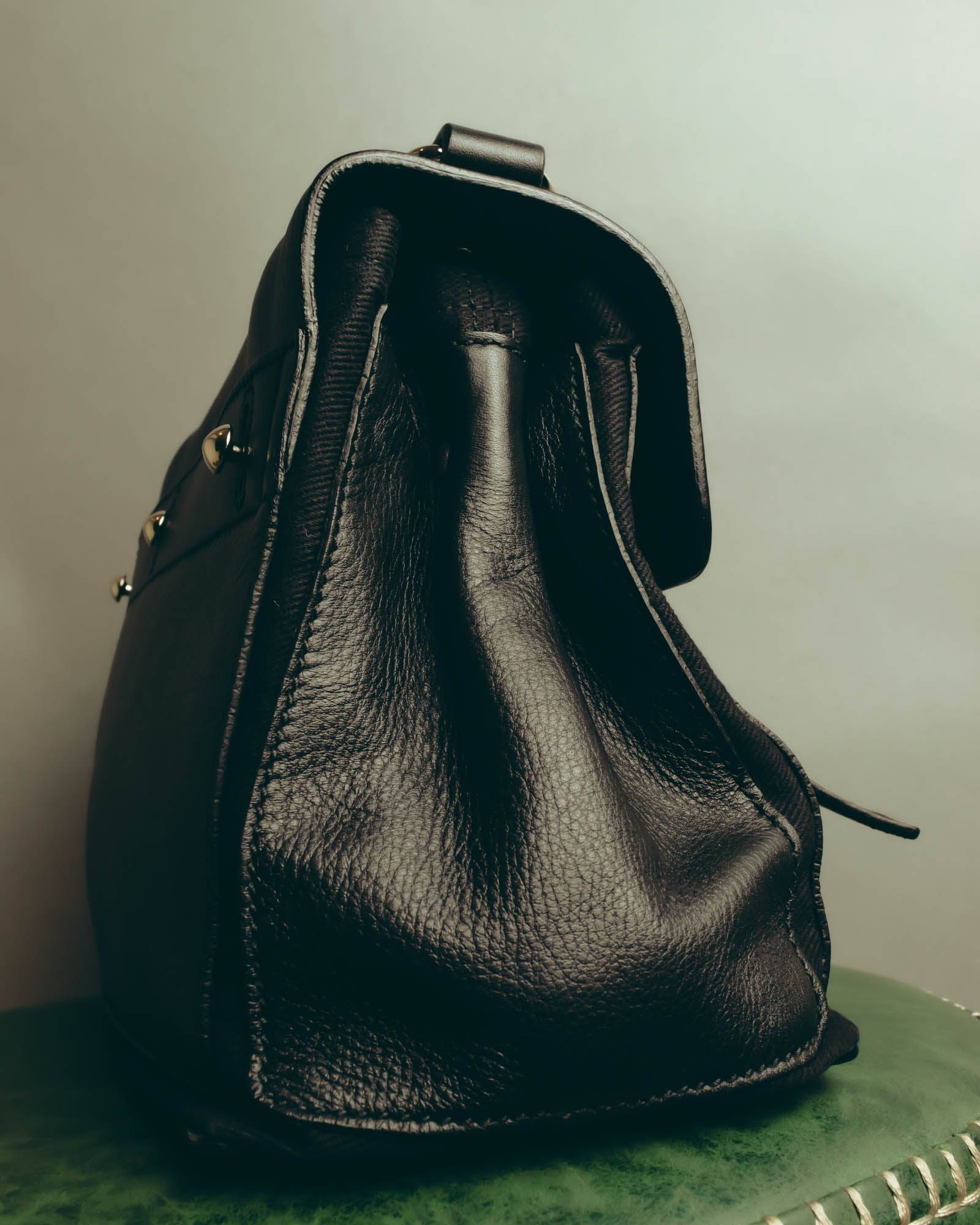 "Yves Saint Laurent" 00's-10's Structured pebbled leather top handle bag