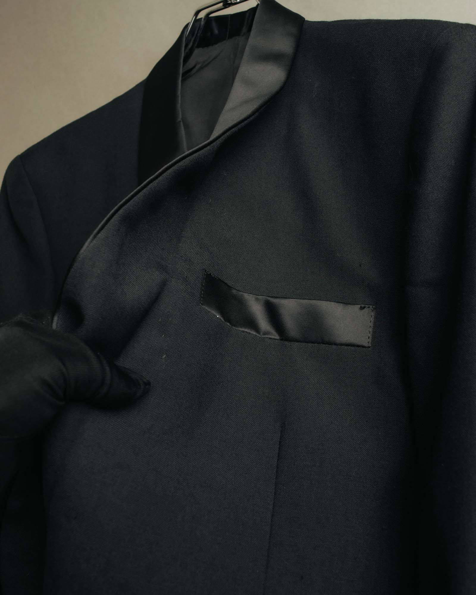 "Dior" 80's-90's Tailored shawl collar tuxedo jacket