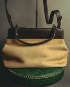 "BVLGARI" 10's Sculptural hair on two way handbag