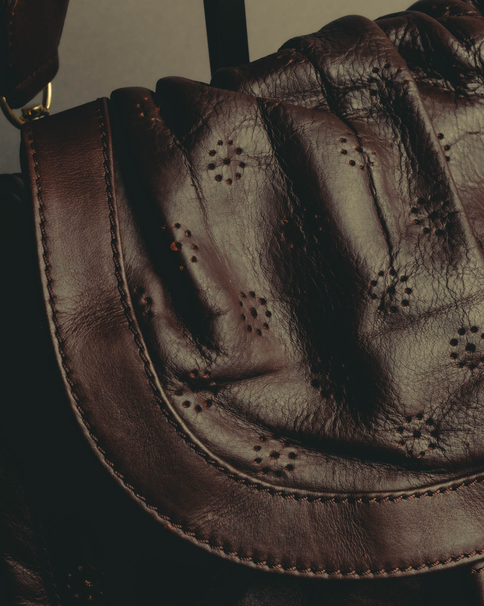 "See By Chloé" 10's Floral perforated leather shoulder bag