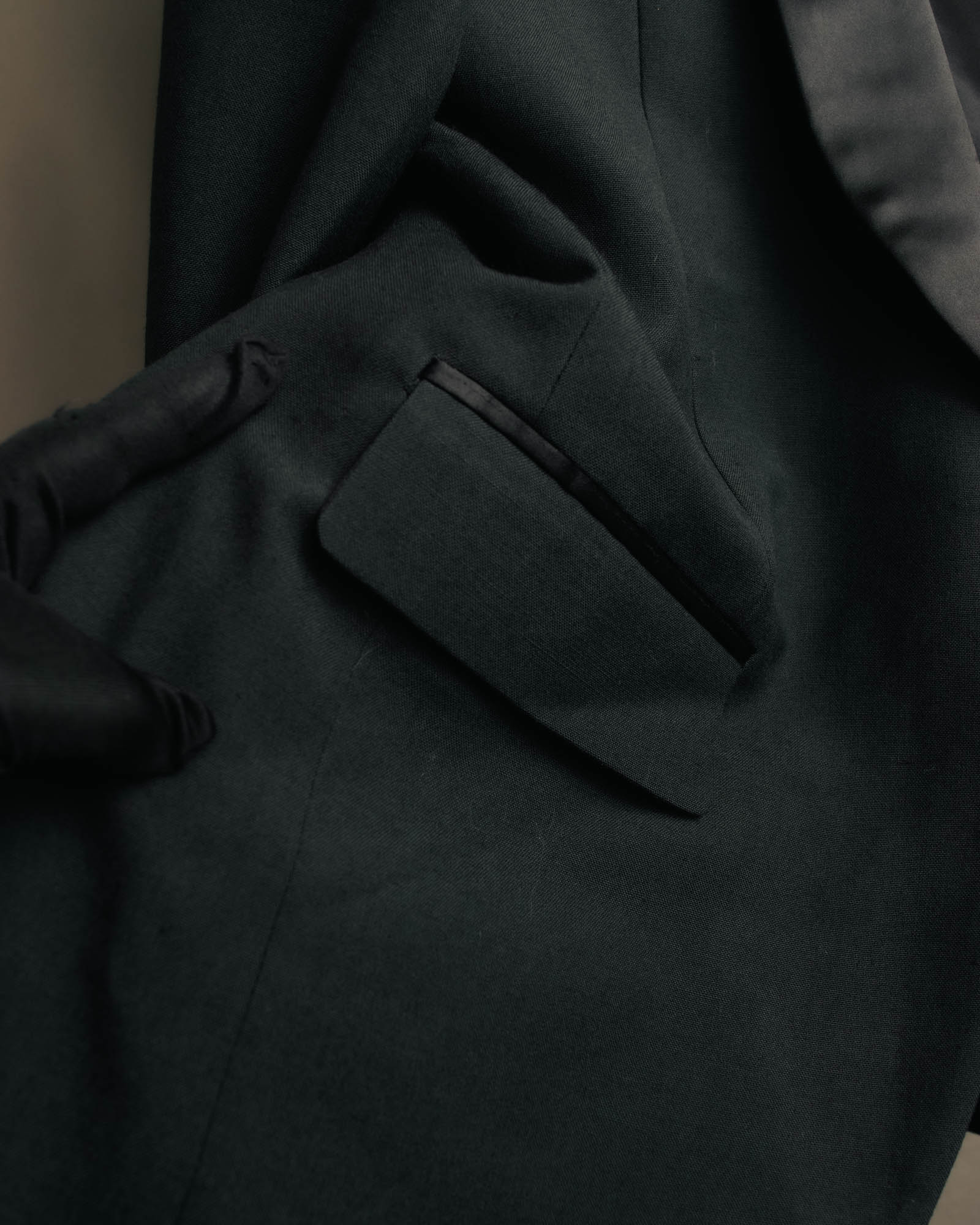 "Dior" 80's-90's Tailored shawl collar tuxedo jacket