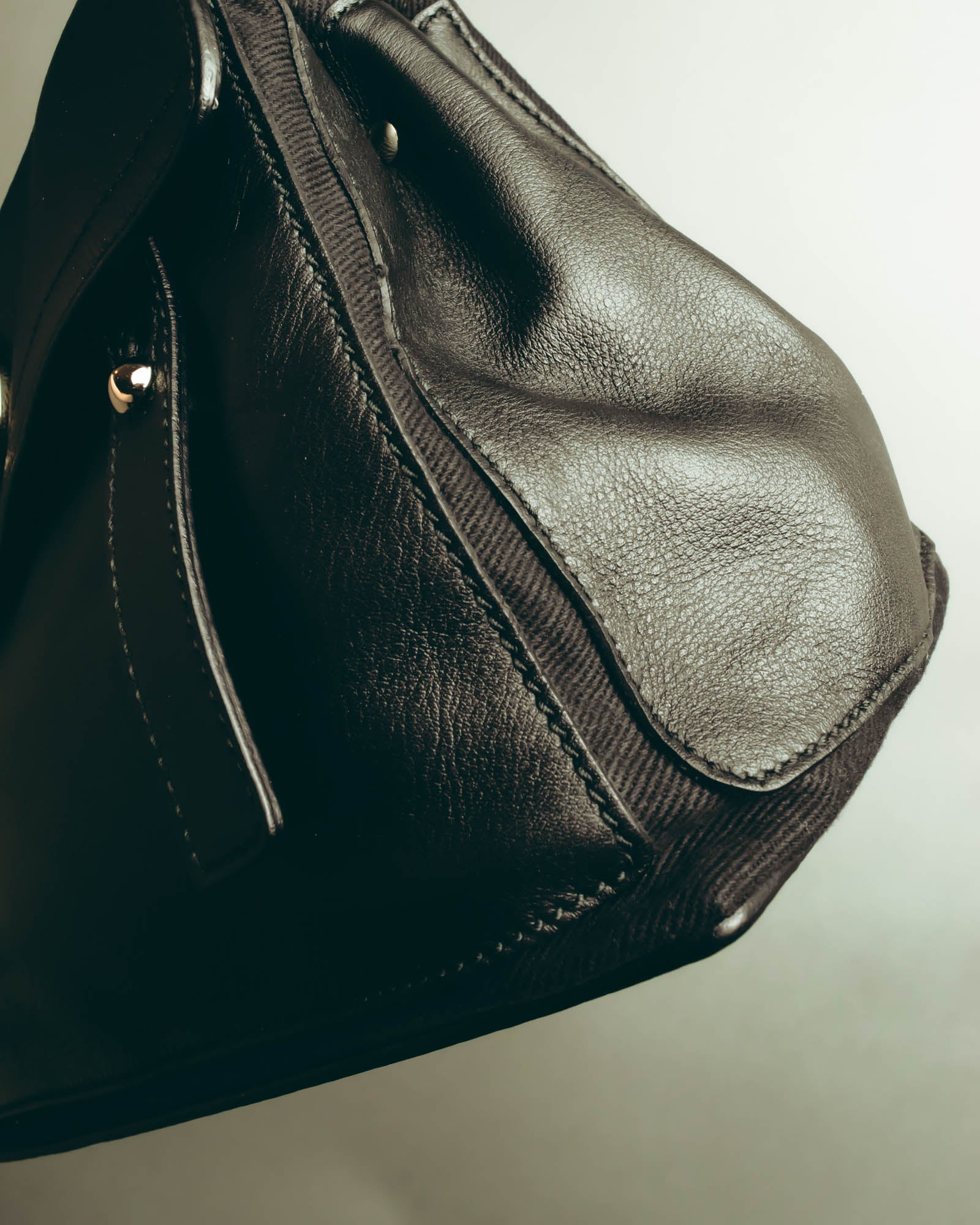 "Yves Saint Laurent" 00's-10's Structured pebbled leather top handle bag