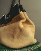 "BVLGARI" 10's Sculptural hair on two way handbag