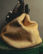 "BVLGARI" 10's Sculptural hair on two way handbag