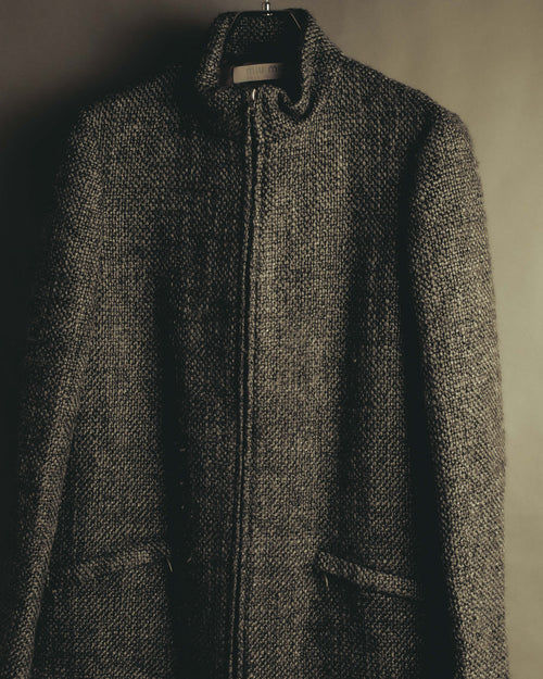 “Miu Miu” 90’s-00’s Textured woven zip-up long coat