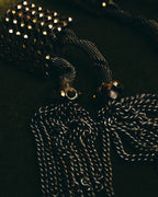"ARMANI" Dark chain tassel earrings