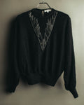 "Christian Dior" 80's-90's Beaded silk wool knit sweater