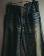 "PRADA Sports" 00's Faded wide straight denim jeans