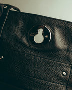 "Yves Saint Laurent" 00's-10's Structured pebbled leather top handle bag