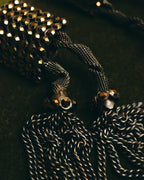 "ARMANI" Dark chain tassel earrings