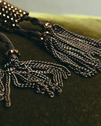 "ARMANI" Dark chain tassel earrings