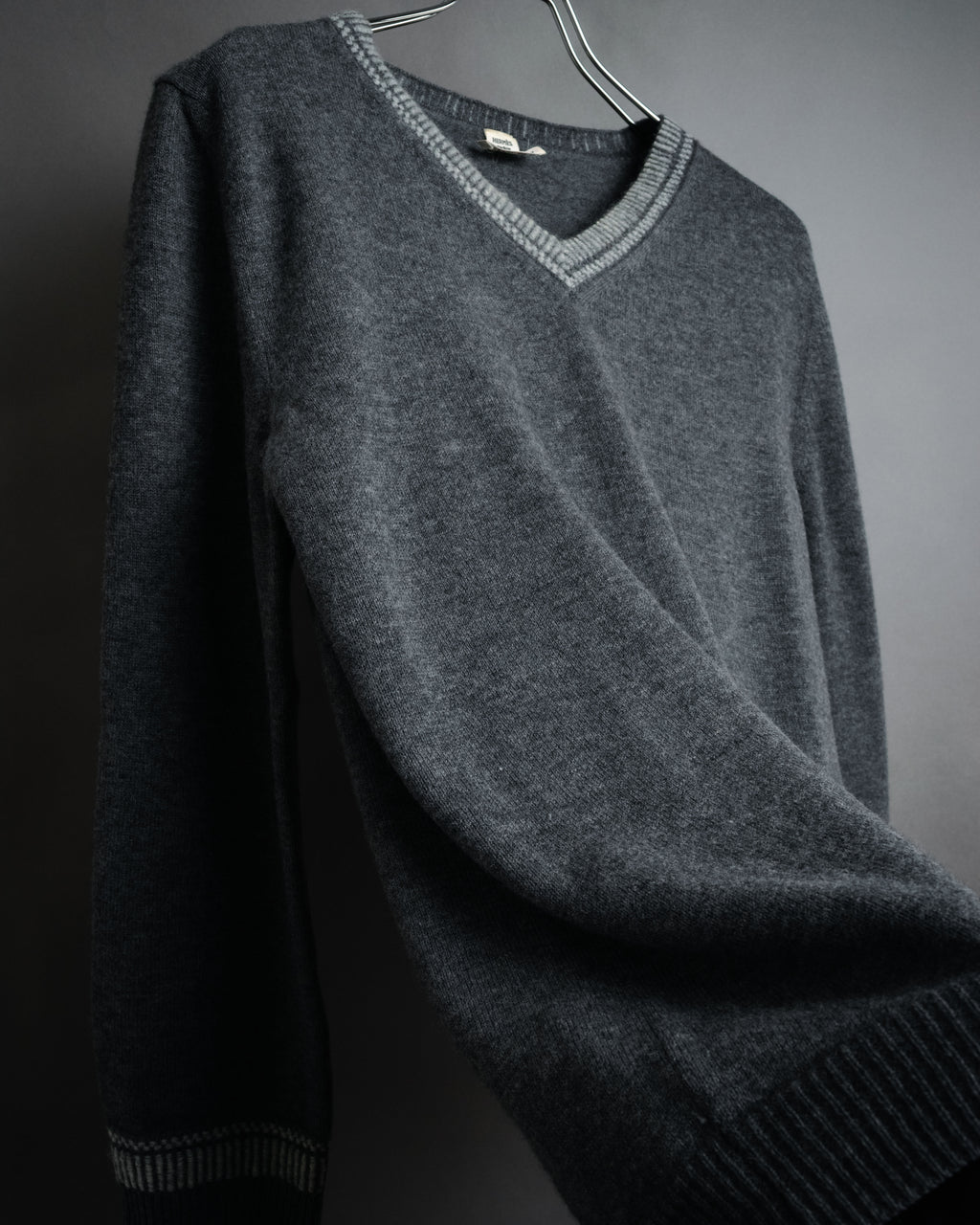 “HERMÈS” 2000’s-early 2010’s signature H v-neck knit