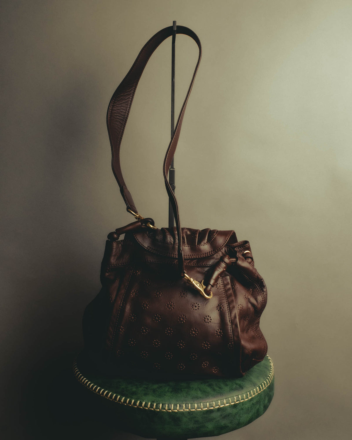 "See By Chloé" 10's Floral perforated leather shoulder bag